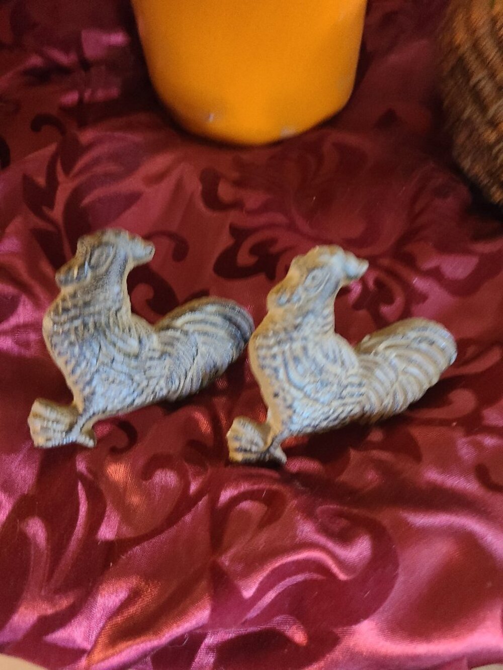 2 Farmhouse Cast Iron Metal Knob Pull Rooster Chicken Cabinet Hardware Door